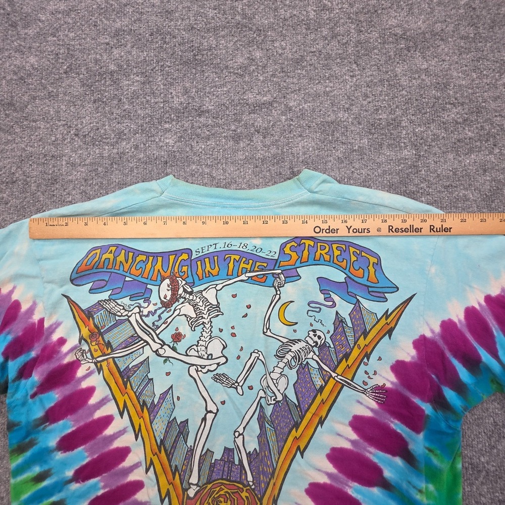 Vintage Grateful Dead Shirt Mens XL Liquid Blue AOP Skeletons Bears 1993 - Picture 13 of 15